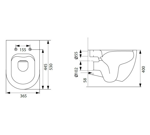 Чаша подвесного унитаза Allen Brau Reality 4.32006.AN антрацит