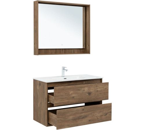 Тумба под раковину Aquanet Милан 100 дуб рустикальный