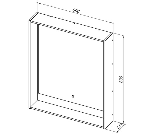 Зеркало Aquanet Милан 70 дуб рошелье