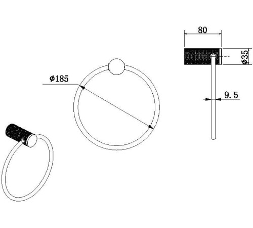 Держатель для полотенца Allen Brau Priority 4.0 6.31C14-31 черный матовый