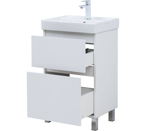 Тумба под раковину Aquanet Вега 50 напольная, белый глянец