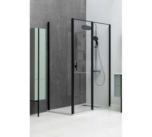 Душевой уголок Allen Brau Priority 140x80 3.31012.BBA + 3.31015.BBA черный браш