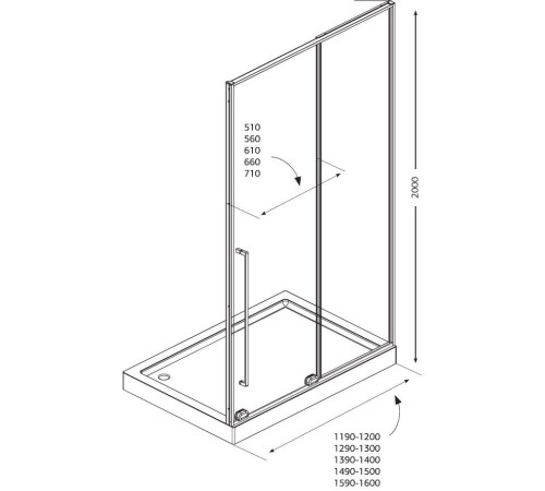 Душевая дверь Allen Brau Fantasy 140 3.11008.31 черный матовый
