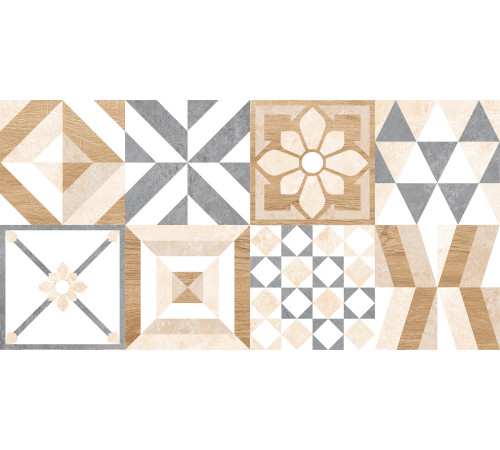 GT129VG Плитка настенная Marmaris белая пэчворк матовая 25x50