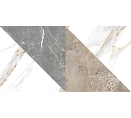 GT98VG Плитка настенная Capella белая геометрия глянцевая 25x50