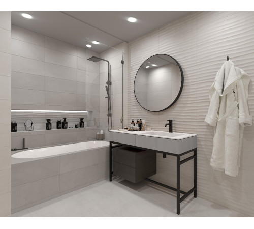 10100001347 Плитка настенная Eco Loft светло-серая 01 матовая 25x60